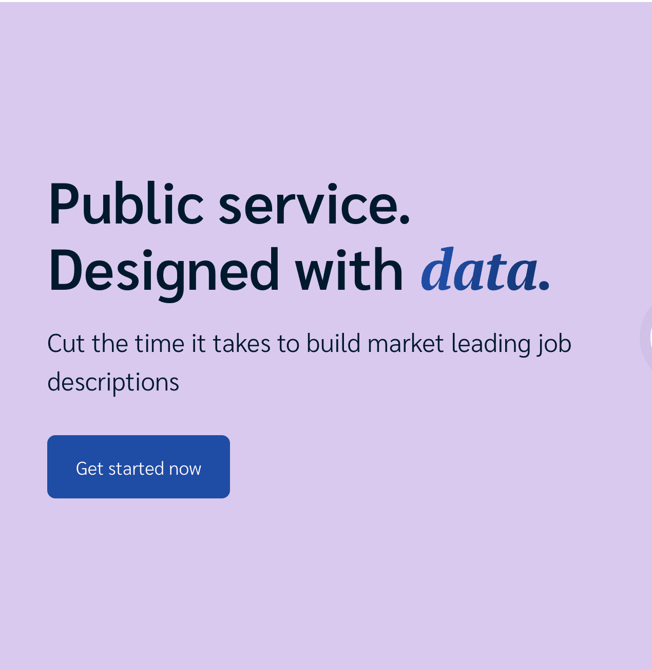 Holly platform landing screen with the headline 'Public service, designed with data